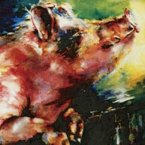 Pig Print in Mat from original painting by Kathy Morton Stanion - Charlie